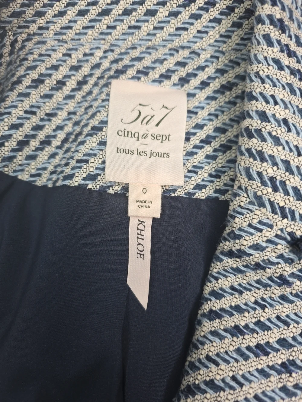 Cinq à Sept Noemie Khloe Bouncle Blazer In Navy Multi Sz 0 - Picture 11 of 13
